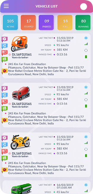 Tracking Vehicle Map