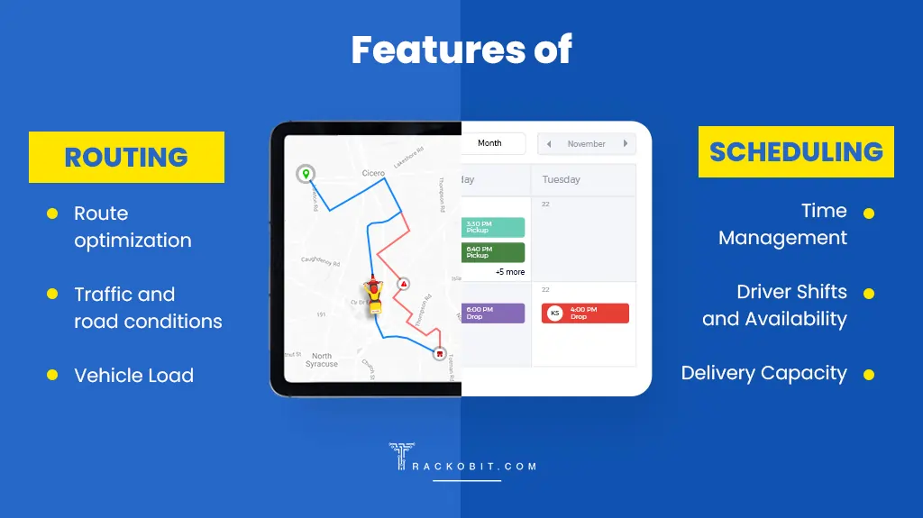 Features of Routing and scheduling Features of Routing and scheduling